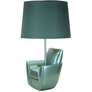 Lampa stołowa Mauro Ferretti mid-century E27 26x43 cm turkusowa
