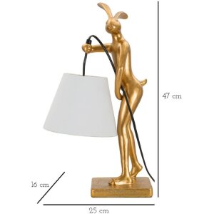Mauro Ferretti Lampa Stołowa Złoty Królik E14 26x16x47 cm