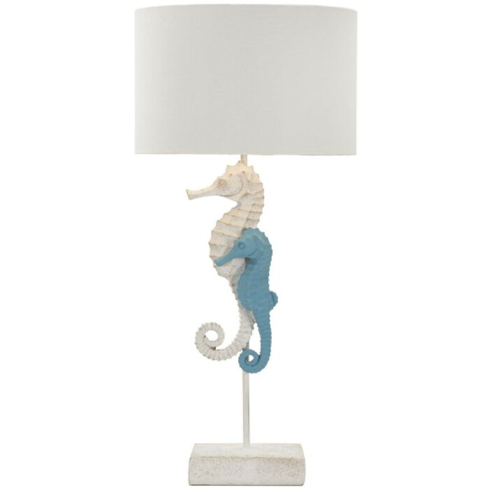 Mauro Ferretti Lampa Stołowa Konik morski Ø 30,5x66,5 cm biało-niebieska