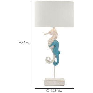 Mauro Ferretti Lampa Stołowa Konik morski Ø 30,5x66,5 cm biało-niebieska
