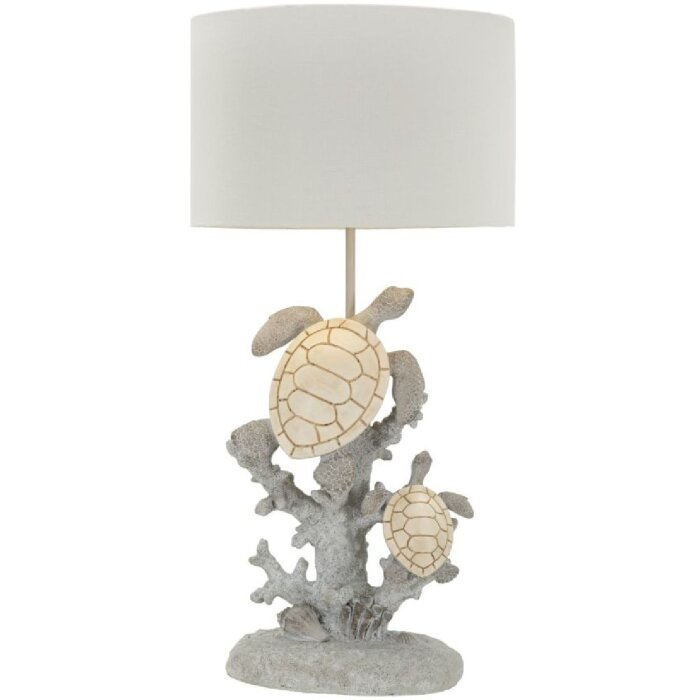 Mauro Ferretti Lampa Stołowa Schildkröte E27 30,5x63,5 cm Biało-Szara
