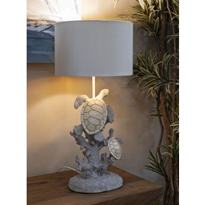 Mauro Ferretti Lampa Stołowa Schildkröte E27 30,5x63,5 cm Biało-Szara