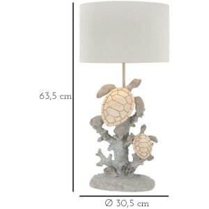 Mauro Ferretti Lampa Stołowa Schildkröte E27 30,5x63,5 cm Biało-Szara
