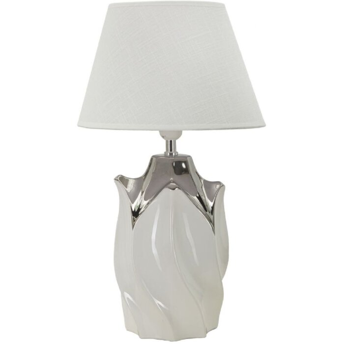 Mauro Ferretti Lampa Stołowa Shiney 30x51 cm Biała Srebrna