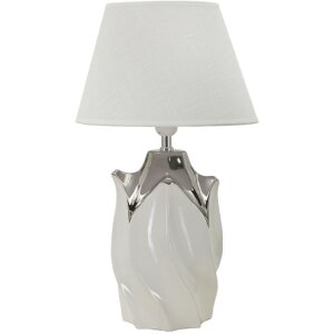Mauro Ferretti Lampa Stołowa Shiney 30x51 cm Biała Srebrna