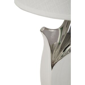 Mauro Ferretti Lampa Stołowa Shiney 30x51 cm Biała Srebrna