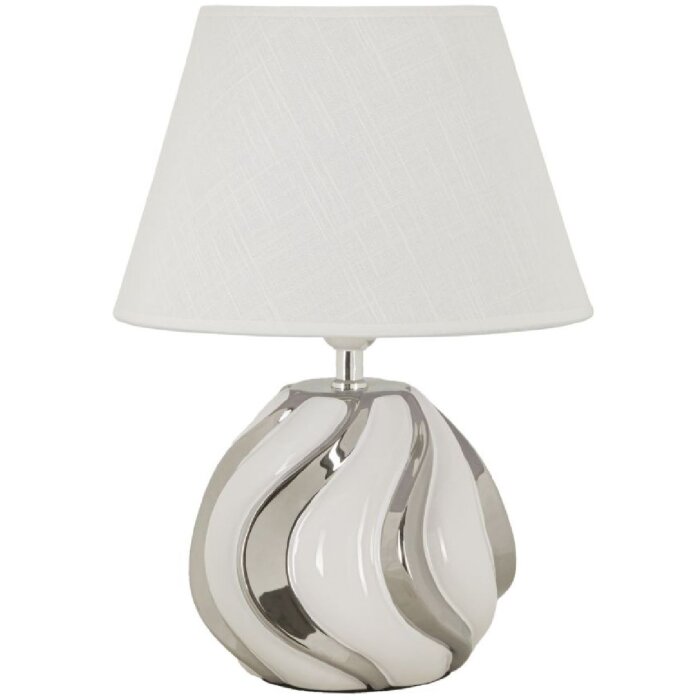 Mauro Ferretti Lampa Stołowa Shiney E27 30x42 cm biało-srebrna
