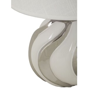 Mauro Ferretti Lampa Stołowa Shiney E27 30x42 cm biało-srebrna