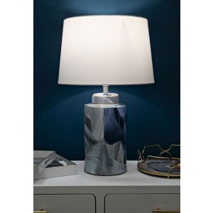 Mauro Ferretti Lampa Stołowa Ceramiczna Elegancja Niebieska Ø 40x64 cm