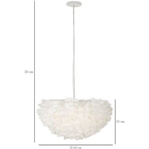 Mauro Ferretti Lampa Sufitowa Feder E27 60x30 cm Biała