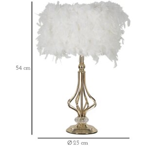 Mauro Ferretti Lampa Stołowa Tarty E27 25x54 cm Biało-Złota