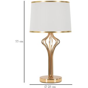 Mauro Ferretti Lampa Stołowa Slimmy 28x53 cm Biało-Złota