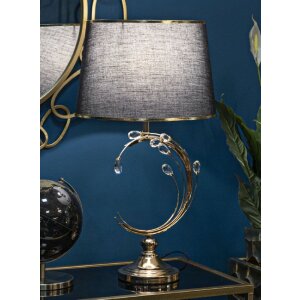 Mauro Ferretti Lampa Stołowa Bruxelles E27 Ø 36x65 cm Czarno-Złota