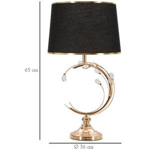 Mauro Ferretti Lampa Stołowa Bruxelles E27 Ø 36x65 cm Czarno-Złota