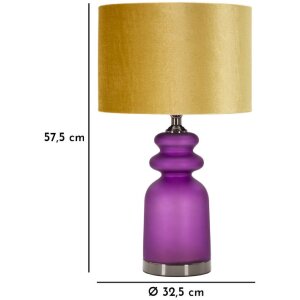 Mauro Ferretti Milva Zwei Lampa Stołowa Fioletowo-Złota E27
