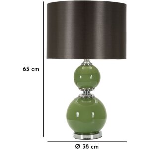 Mauro Ferretti Lampa Stołowa Eva Zwei Zielono-Czarna Ø38x65 cm