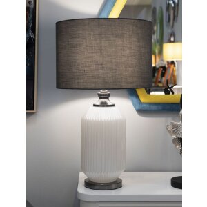 Mauro Ferretti Lampa Stołowa Heiterkeit E27 37,5x65 cm Biało-Szara