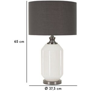 Mauro Ferretti Lampa Stołowa Heiterkeit E27 37,5x65 cm Biało-Szara