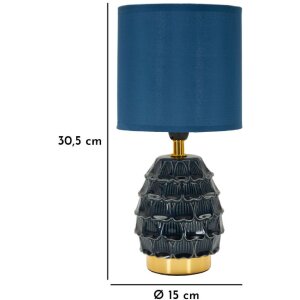 Mauro Ferretti Lampa Nocna Pigny E14 15x30,5 cm Niebieska