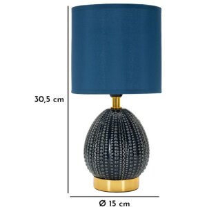 Mauro Ferretti Lampa Stołowa Flavi E14 Niebieska 15x30,5 cm