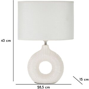 Mauro Ferretti Lampa Stołowa Seta E14 28,5x15x43 cm Biała