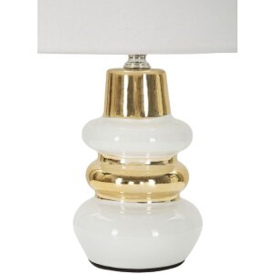 Mauro Ferretti Lampa stołowa Liara E14 23x32 cm biało-złota