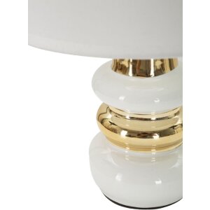 Mauro Ferretti Lampa stołowa Liara E14 23x32 cm biało-złota