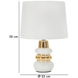 Mauro Ferretti Lampa stołowa Liara E14 23x32 cm biało-złota
