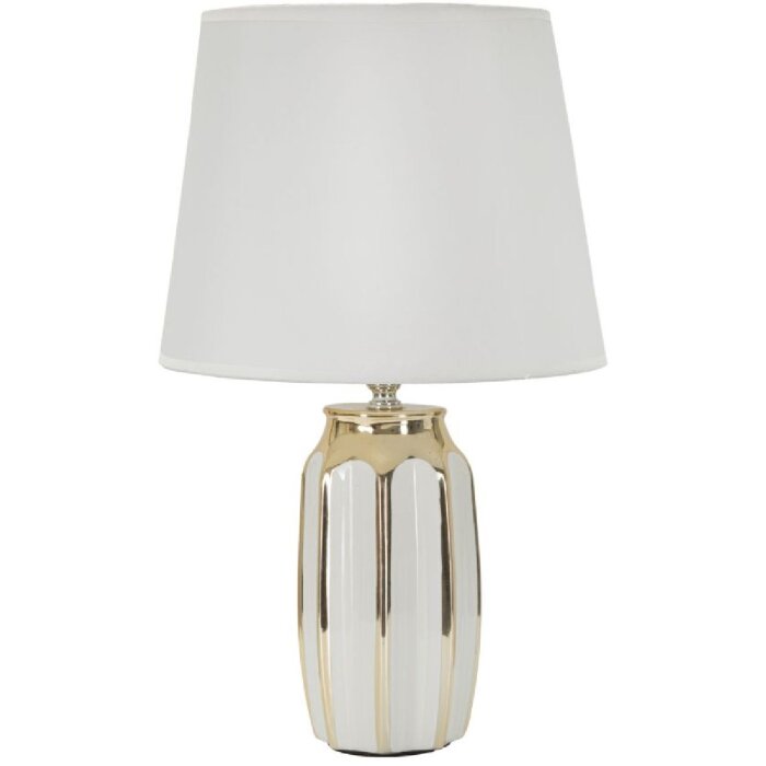 Mauro Ferretti Lampa Stołowa Cassy E27 25x40,5 cm Biało-Złota