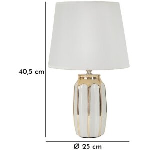 Mauro Ferretti Lampa Stołowa Cassy E27 25x40,5 cm Biało-Złota
