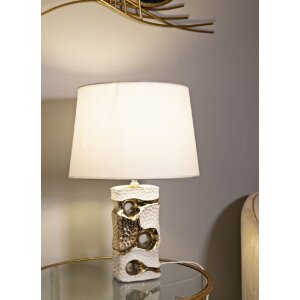 Mauro Ferretti Lampa Stołowa Florida E27 30x43,5 cm Biało-Złota