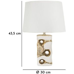 Mauro Ferretti Lampa Stołowa Florida E27 30x43,5 cm Biało-Złota
