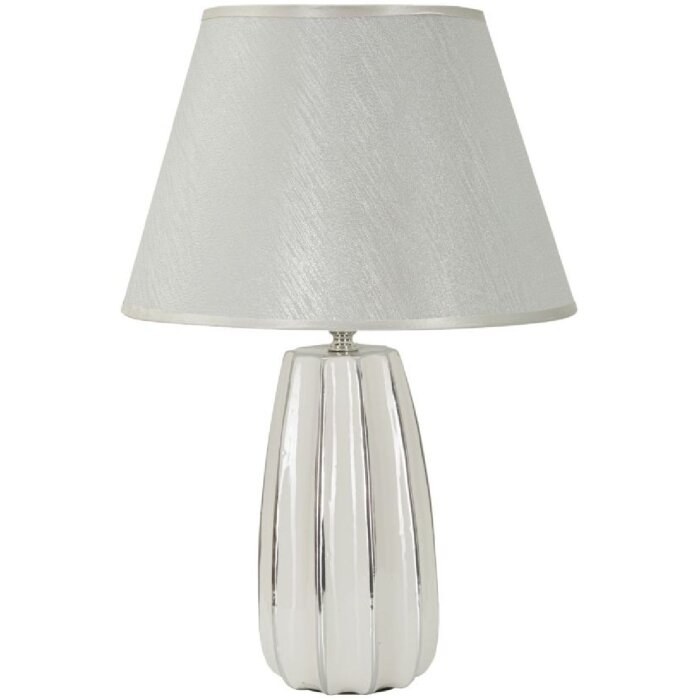 Mauro Ferretti Lampa stołowa Emmi E27 30x45 cm biało-srebrna