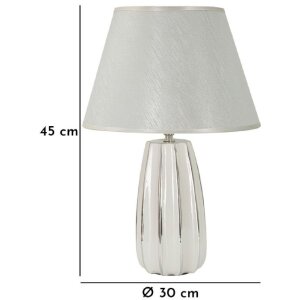 Mauro Ferretti Lampa stołowa Emmi E27 30x45 cm biało-srebrna