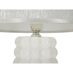 Mauro Ferretti Lampa stołowa Lace E14 23x33 cm biała srebrna