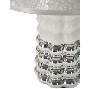 Mauro Ferretti Lampa stołowa Lace E14 23x33 cm biała srebrna