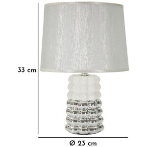 Mauro Ferretti Lampa stołowa Lace E14 23x33 cm biała srebrna