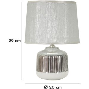 Mauro Ferretti Lucina Lampa Stołowa 20x29 cm Biała Srebrna