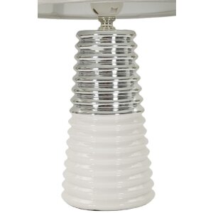 Mauro Ferretti Lampa Stołowa Candela E27 25x41 cm Biało-Srebrna