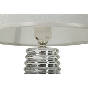 Mauro Ferretti Lampa Stołowa Candela E27 25x41 cm Biało-Srebrna