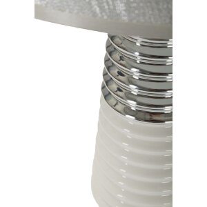 Mauro Ferretti Lampa Stołowa Candela E27 25x41 cm Biało-Srebrna