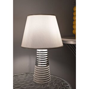 Mauro Ferretti Lampa Stołowa Candela E27 25x41 cm Biało-Srebrna