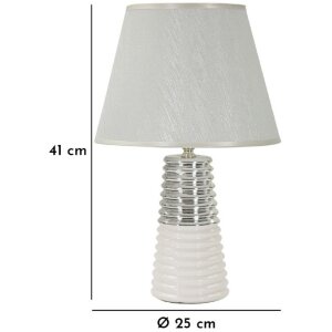 Mauro Ferretti Lampa Stołowa Candela E27 25x41 cm Biało-Srebrna