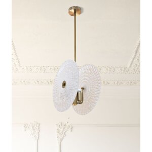 Mauro Ferretti Lampa Sufitowa Szklana Złoto-Biała 35x18x80 cm