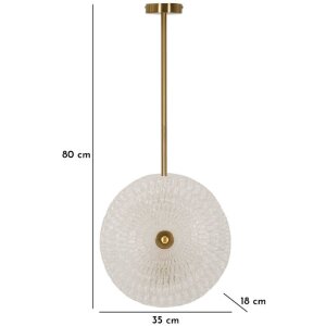 Mauro Ferretti Lampa Sufitowa Szklana Złoto-Biała 35x18x80 cm