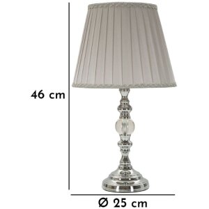 Mauro Ferretti Lampa Stołowa Tilly E27 Ø 25x46 cm Srebrna