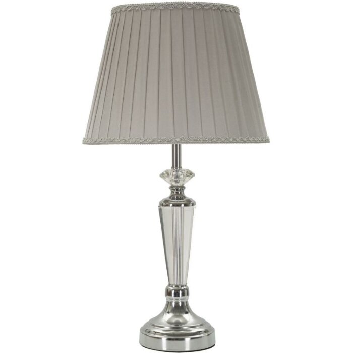 Mauro Ferretti Lampa Stołowa Srebrna E27 Ø 30x56 cm