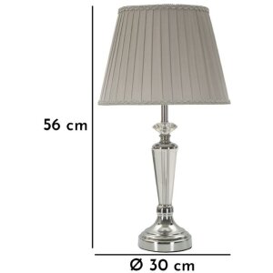 Mauro Ferretti Lampa Stołowa Srebrna E27 Ø 30x56 cm