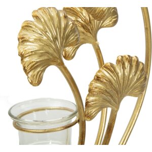 Mauro Ferretti Świecznik Iris 50x12x55 cm złoty czarny