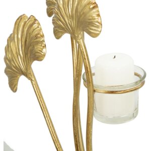 Mauro Ferretti Świecznik Iris 50x12x55 cm złoty czarny